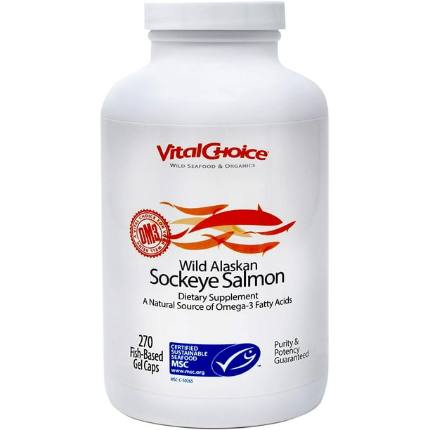 Vital Choice Wild Alaskan Sockeye Salmon Oil 1000 mg, 270 Softgels