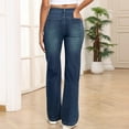 thumbnail image 4 of Ladies' Retro High Waist Straight-Leg Jeans - Classic Denim Pants, Dark Blue Size S, 4 of 5