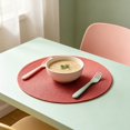 thumbnail image 2 of 4 Pcs Round Braided Placemats, 15" Woven Braided Place Mats, Rustic Table Decors, Heat Resistant Placemats, Washable Circle Table Mats, Dining Table Protectors, Hand Weave Table Linens, 2 of 6
