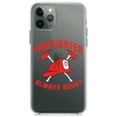 thumbnail image 1 of DistinctInk Clear Shockproof Hybrid Case for iPhone 11 Pro (5.8" Screen) - TPU Bumper Acrylic Back Tempered Glass Screen Protector - Firefighter - Always Ready, 1 of 2
