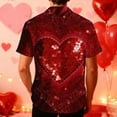 thumbnail image 6 of Stamzod Summer Hawaiian Button Down Shirt Men Casual Lover Heart Beach Vacation Shirts Plus Size Men's Clothing Wine XXL, 6 of 9