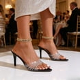 thumbnail image 7 of CHICVOMEY High Heels for Women Pointed Toe 2.76in Stiletto Sexy Clear Transparent Strap Rhinestone Dress Sandals Formal Occasion Banquet Stage, 7 of 7