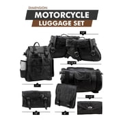 Motorcycle Bags - Luggage Set - All genuine Leather - Fits Any US Bike - Extra Storage Pockets Featuring Rugged Stitching - Set of 9 Pieces