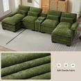 thumbnail image 2 of U-Shaped Chenille Sectional Sofa with Storage, USB Ports & Cup Holders, Deep Seat Modular Living Room Couch with Lumbar Pillows, Modern U-Shaped Design,Green, 2 of 8