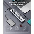 thumbnail image 2 of Hub USB WENTER con alimentación USB 3.0 de 13 puertos con lector de tarjetas SD/TF, 2 of 7