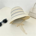 thumbnail image 5 of Women's Bucket Hat, Wide Brim Knitted Sun Hat Striped Summer Breathable Crochet Cap Packable Foldable Beach Vacation UV Protection Travel, 5 of 5