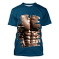thumbnail image 5 of ZCFZJW Summer T-Shirts for Men Big and Tall 3D Fake Muscle Pattern Graphic Short Sleeve Crew Neck Workout T Shirt Loose Fit Soft Cotton Pullover Tops Dark Blue M, 5 of 6