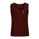 thumbnail image 5 of Fiudx Camisas de Mujer Tops Sin Mangas de Mujer Regulares de Color Sólido de Verano con Cuello Redondo Casual para Mujer, 5 of 6