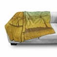 thumbnail image 2 of Landscape Soft Flannel Fleece Blanket, Digitally Generated Art Summer Islands Art Palm Trees Birds Illustration, Cozy Plush for Indoor and Outdoor Use, 50" x 60", Seafoam and Orange, by Ambesonne, 2 of 5