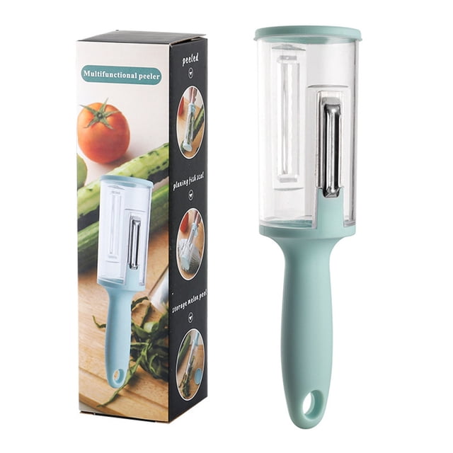 Storage Type Scale Scraper Peeler Fruit Vegetable Peeler with Container Multifunctional Efficient Scale Remover Splash Proof Kitchen Tool