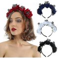 thumbnail image 1 of Diademas de flores rosas de moda para mujeres y niñas., 1 of 2