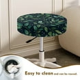 thumbnail image 4 of ZIATUBLE Green Leaves Bar Stool Cover Cushion Soft Stool Seat Cover Protector 12-14 Inch with Elastic Bands Stool Seat Replacement Cover Set 2 Pack Universal Round Chair Covers, 4 of 6