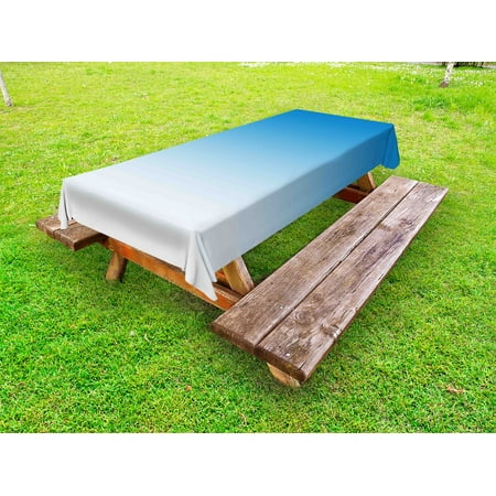 

Ombre Outdoor Tablecloth Sky Landscape Skyscaper Tall Building View Inspired Blue Lovers Modern Design Print Decorative Washable Fabric Picnic Tablecloth 58 X 104 Inches Blue White by Ambesonne