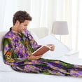 thumbnail image 6 of Sikiie butterflies and Gardens Print Mens Pajama Set, Soft Warm Long Sleeve Sleepwear, Cozy Button-Down Pjs for Men-Small, 6 of 7