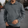thumbnail image 2 of FYDUU Mens Classic Golf Shirt Men's Trendy Fall Winter Tops Texture Long Sleeve Polo Shirts Men's Sports Shirt Classic Golf T Shirt, 2 of 7
