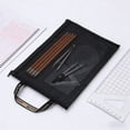 thumbnail image 4 of Transparent Mesh Handheld File Bag Large Capacity, Gaqring Multi Functional Storage Organizer Pencil Case Cosmetic Bag, A4 Size Nylon Mesh Zipper Toy Storage for Office Travel Home, Black, 4 of 6