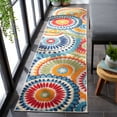 thumbnail image 3 of SAFAVIEH Cabana Brynn Floral Indoor/Outdoor Runner Rug, Blue/Ivory, 2'2" x 7', 3 of 14