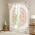 thumbnail image 3 of Manfei Tribal Damask Flower Curtains Pack of 2 (42x84 Each), White Orange Mandala Curtains Blackout, Western Bohemian Theme Bedroom Curtains, Curtains and Drapes Home Decor, 3 of 6