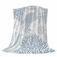 thumbnail image 6 of Blue Crab Coastal Blanket Soft Cozy Warm Throw Blanket for Couch, Plush Fuzzy Flannel Fleece Blankets for Sofa, Summer Coral Nautical Bed Blankets Lightweight Gifts for Women, 50"x80", 6 of 9