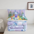thumbnail image 5 of Manfei Whimsical Axolotl Twin Comforter Sets,Monogrammed H Graphic Bedding Set For Girls,Blue Purple,Colorful Stars Reversible,2 Pieces,1 Comforter and 1 Pillowcase, 5 of 8