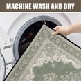 thumbnail image 4 of Washable Vintage Kitchen Mat 31"x20" Non Slip Soft Plush Low Profile Kitchen Rug, Distressed Medallion Oriental Style Sink Mat for Laundry Room Bedroom Office, 4 of 6