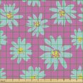 thumbnail image 2 of Ambesonne Floral Fabric by the Yard Upholstery, Abstract Sketch Flowers Art, 2 Yards, Dark Pink and Mint Green, 2 of 5