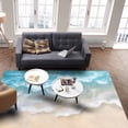 thumbnail image 4 of Area Rugs Indoor Non-Slip Rectangle Rug 2x3 Ft Teal Blue Water Ripple Rug Rubber Backing Floor Mats Non Shedding Home Decor Carpet for Entryway Living Room, 4 of 8