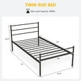 thumbnail image 3 of Giantex Twin Metal Platform Bed Frame, Mattress Foundation w/Strong Support Slats, No Box Spring Needed, Black, 3 of 7