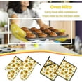 thumbnail image 5 of Bee Sunflower Oven Mitts Pot Holders Set of 4, Kitchen Gloves Potholders Heat Resistant for Chef Baking Cooking Grilling BBQ, 5 of 6