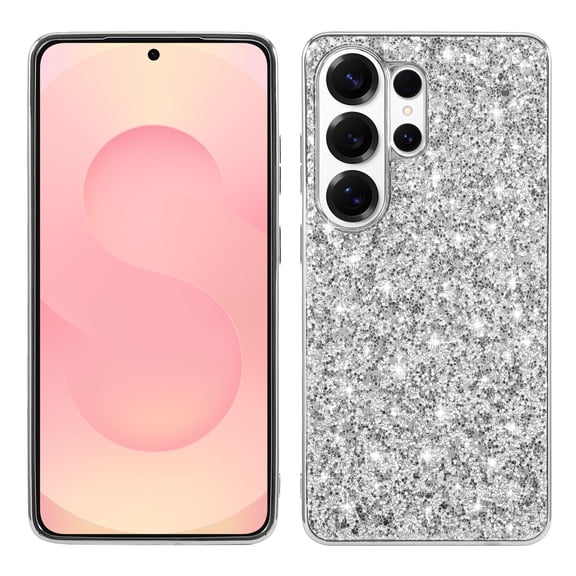 TECH CIRCLE Phone Case for Samsung Galaxy S26 Case, Thin Glitter Bling Diamond Shockproof TPU Rubber Full Body Protective Cover for Samsung S26 6.3 inch 2026 for Girls Woman,Silver