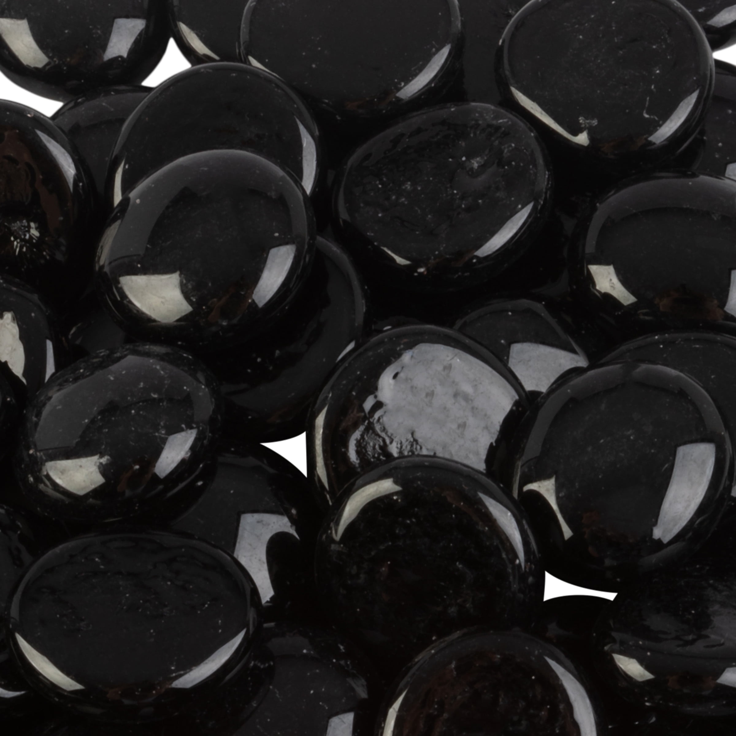 Lavish Home 10lbs Vase Filler Glass Beads - 3/4in Flat Marbles, Black