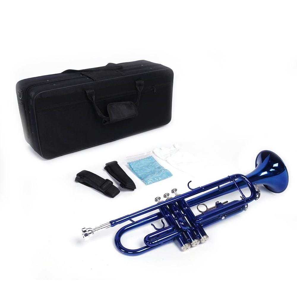 Topcobe Brass B Flat Trumpet with Hard Case Gloves Cleaning Kit, Trumpet for Student Beginner