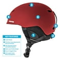 thumbnail image 5 of Wildhorn Outfitters Drift Snowboard & Ski Helmet Team Performance,Large-Crimson, 5 of 5