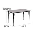 thumbnail image 5 of Flash Furniture Rectangular Plastic Adjustable Height Classroom Activity Table, 24" W x 48" L, Gray, 5 of 11