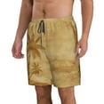 thumbnail image 2 of Naloa Retro Palm Tree Men's Beach Shorts, Surfing shorts, Swim trunks, Quick Dry Swim Trunks for Surfing Beach Fun - Small, 2 of 9
