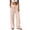 #0082-Beige, variant on Womens Summer Striped Pants Faux Linen Comfy Drawstring Wide Leg Pants Pockets Resort Beach Vacation Lounge Trousers