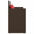 thumbnail image 3 of vidaXL Garden Bench with Cushions Brown Poly Rattan, 3 of 5