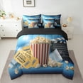 thumbnail image 2 of Manfei Filmstrip Home Bedding Comforter Set 7pcs, Retro Cinema Movie Queen Bedding Sets, Teen Boy Girl Kid Reversible Queen Sheet Sets, Microfiber Bedroom Decor, 2 of 7