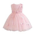 thumbnail image 6 of Pink Girls Sequin Butterfly Tulle Dress Sleeveless A-Line Sparkly Party Gown for Kids Little Kids,Size 2-3T, 6 of 7