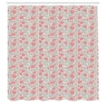 thumbnail image 2 of Ambesonne Dahlia Shower Curtain, Bloom Branches Field Yard, 69"Wx70"L, Coral Dust Coconut, 2 of 4