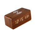 thumbnail image 3 of Reloj digital Reloj electrónico Reloj pequeño silencioso Práctico Multifunción Madera Marrón, 3 of 9