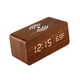thumbnail image 3 of Reloj digital de escritorio, reloj despertador de escritorio, reloj pequeño y sencillo para el hogar, reloj digital de madera. Marrón, 3 of 9