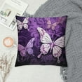 thumbnail image 2 of GOSMITH White Purple Butterflies Print Throw Pillow Cover Decorative Throw Pillow Covers Soft Couch Pillowcase Square Cushion Case Farmhouse Pillow Covers For Sofa Bedroom Living Room Home Decor, 2 of 5