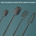 thumbnail image 4 of Hangable Silverware Set, Matte Black Flatware Cutlery Set Service for 2, Satin Finish 8 Piece Stainless Steel Utensils Set for Home and Restaurant, Dishwasher Safe, 4 of 6