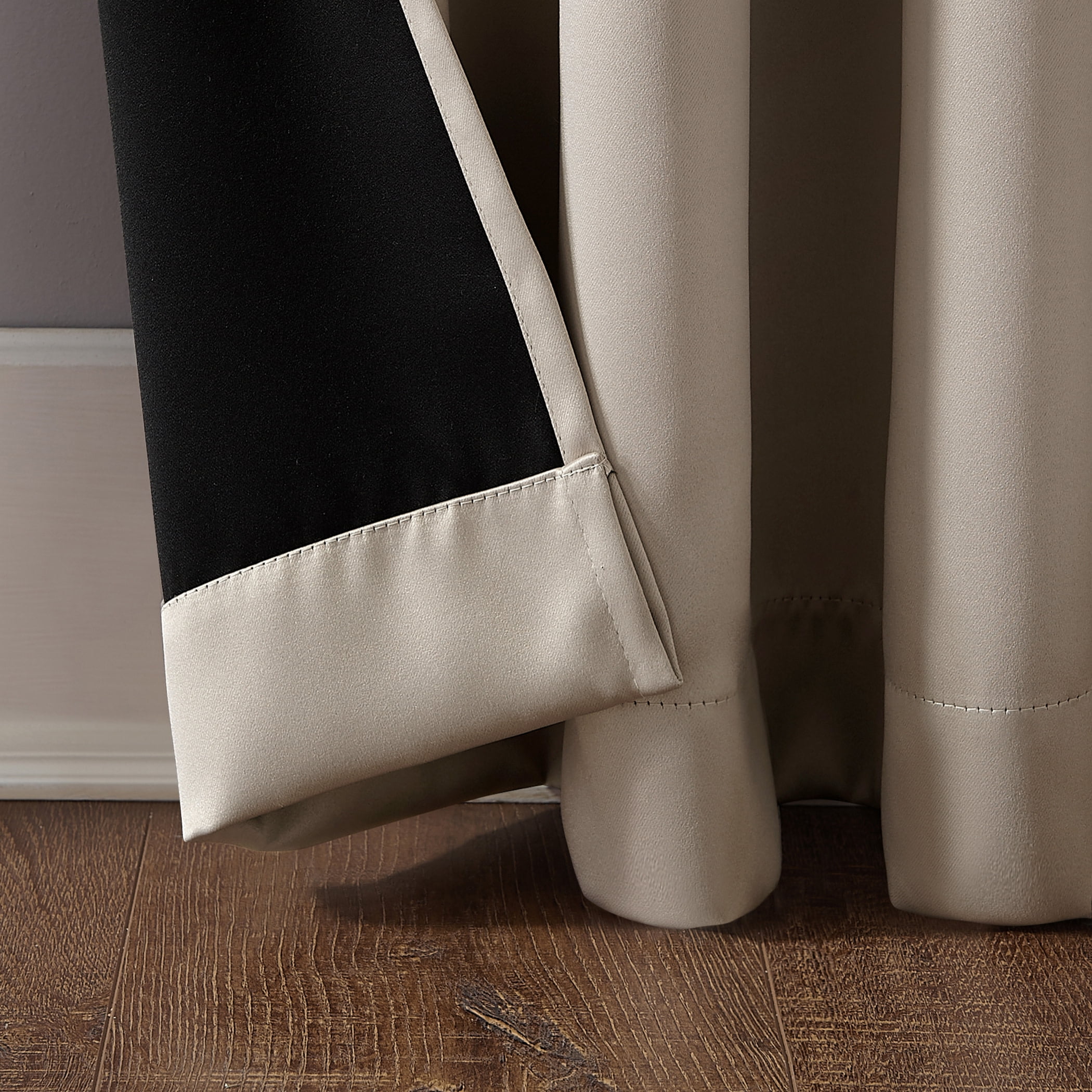 Sun Zero Malmo 1-Piece Theater Grade Extreme 100% Blackout Rod Pocket Curtain Panel, 52"X63", Stone