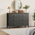 thumbnail image 4 of Fluted Dresser 47.2 Inch Wide, Wood Storage Dressers Organizer 6-Drawer Wood Dresser for Bedroom, Modern Chest of Drawers, Storage Organizer Cabinet for Living Room, Hallway, Entryway, 4 of 16