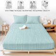 thumbnail image 5 of Twin XL Size Fitted Sheet Set - Modern Minimalist 2 Piece Bedding Sets 16" Deep Pocket Fitted Sheet with 1 Pillowcases, Boho Solid Color Blue Brushed Microfiber Hotel Luxury Bed Sheets, 5 of 9