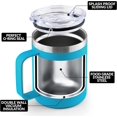 thumbnail image 3 of 12.5oz Stainless Steel Insulated Coffee Mug with Handle, Double Wall Vacuum Travel Mug, Tumbler Cup with Sliding Lid For Travel, Camping, 3 of 8