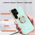 thumbnail image 4 of Compatible with Samsung Galaxy S22 Ultra Case with Ring Holder Pink, Aesthetic Phone Case for Samsung S22 Ultra Case Silicone Soft TPU Slim Cover Shockproof Luxury with Kickstand (Green), 4 of 14