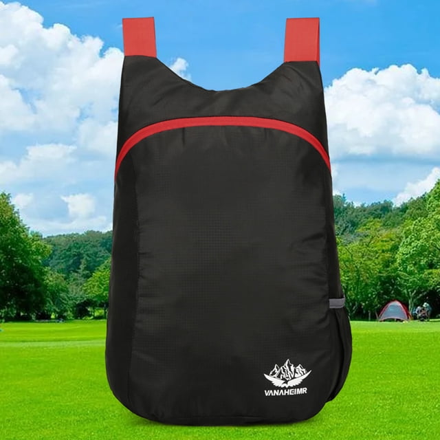 Bolsa plegable para exteriores, mochila de viaje ligera, diseño de bolsillo deslizante para hombres y mujeres